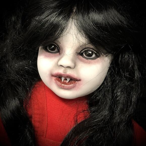 OOAK Creepy Odd 18” Ghostly Vampire Toddler Scary Halloween Horror Art Doll - Picture 9 of 15